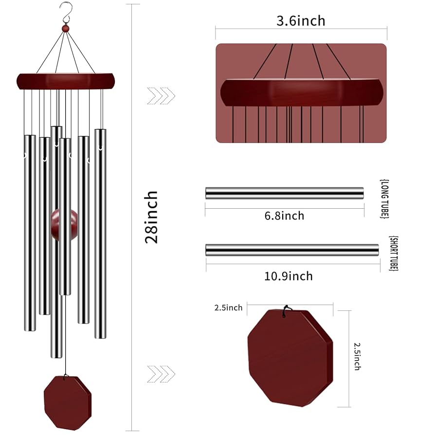 Amazon.com : 2 Pack Pgzsy Memorial Wind Chimes Outdoor Large